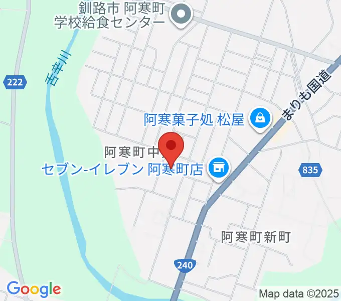 釧路市阿寒町スポーツセンターの地図
