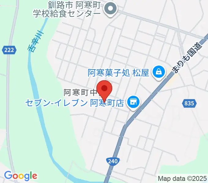 釧路市阿寒町スポーツセンターの地図