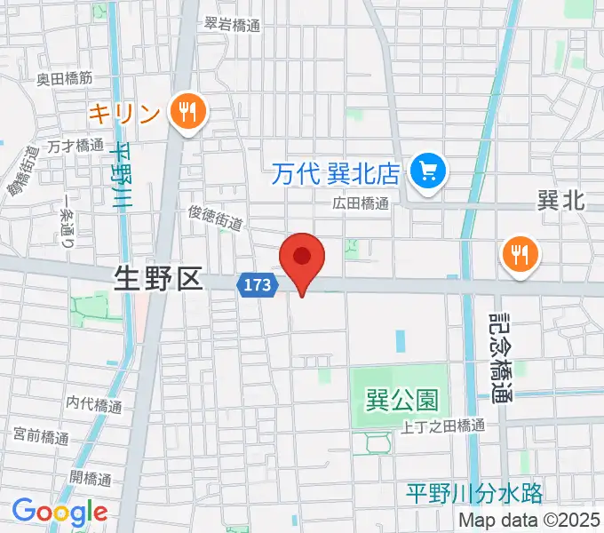 大阪市立生野スポーツセンターの地図