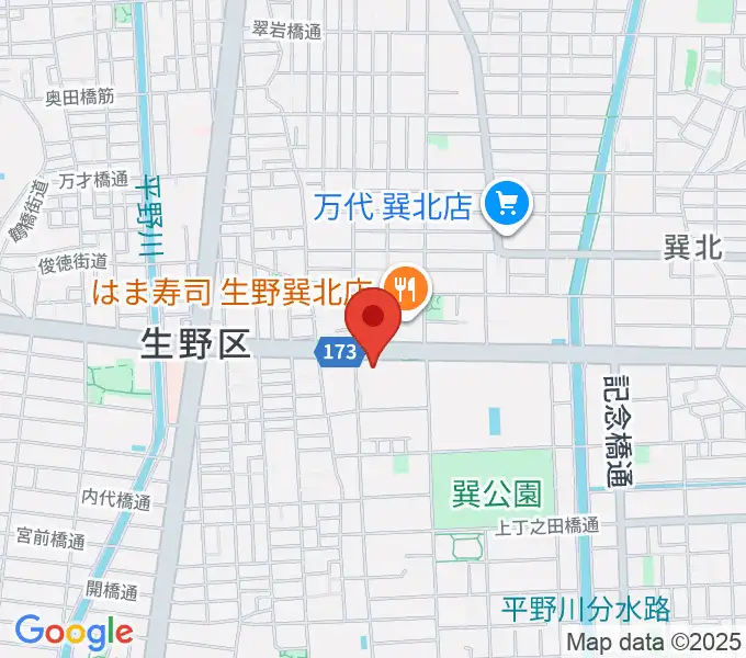 大阪市立生野スポーツセンターの地図