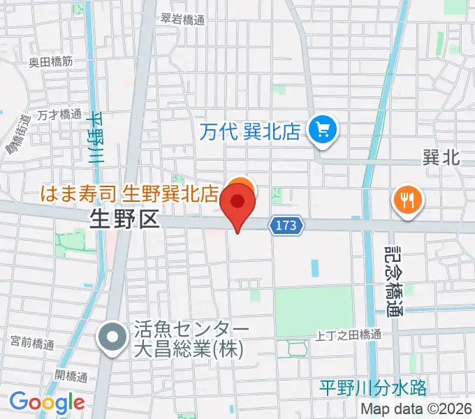 大阪市立生野スポーツセンターの地図
