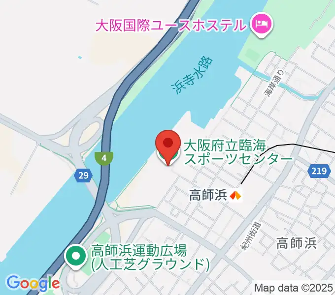 大阪府立臨海スポーツセンターの地図