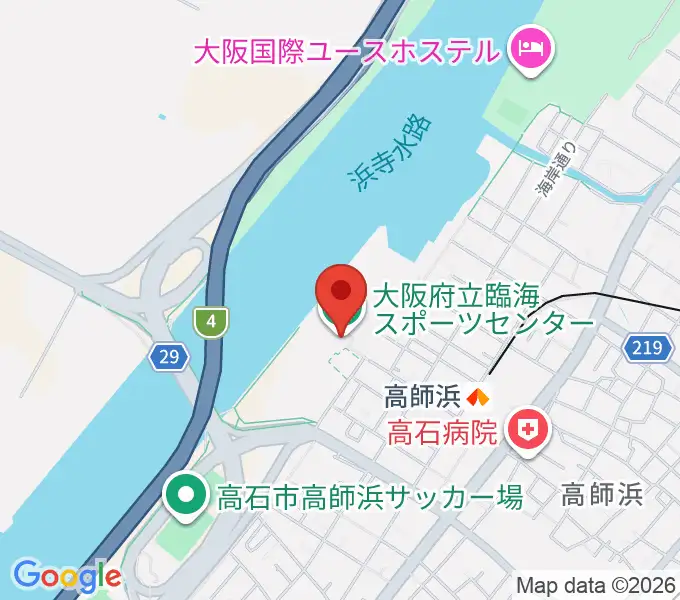 大阪府立臨海スポーツセンターの地図