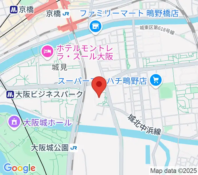 大阪市立城東スポーツセンターの地図