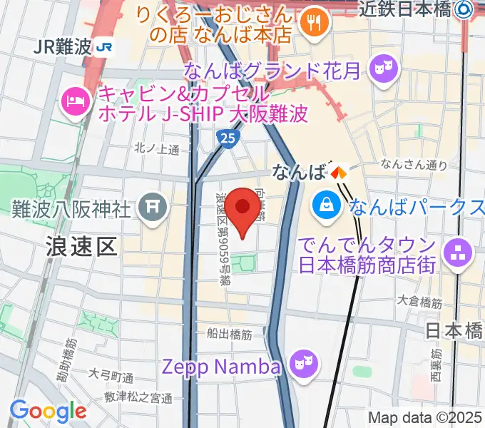 大阪市立浪速スポーツセンターの地図