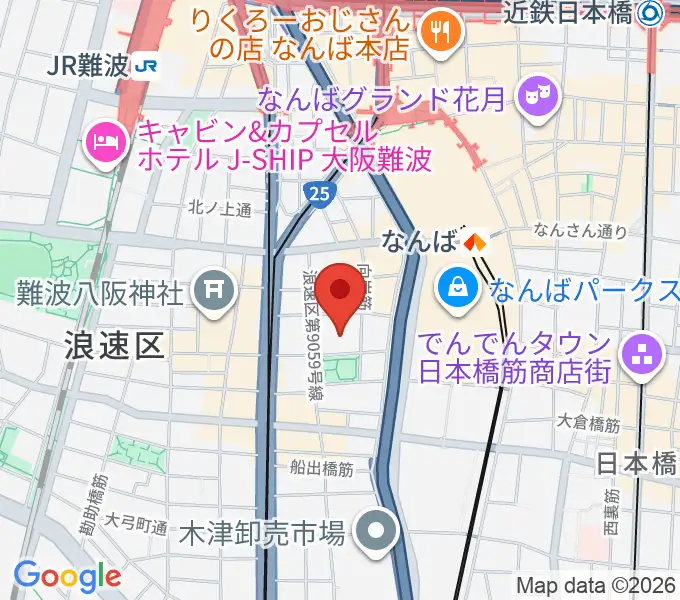 大阪市立浪速スポーツセンターの地図