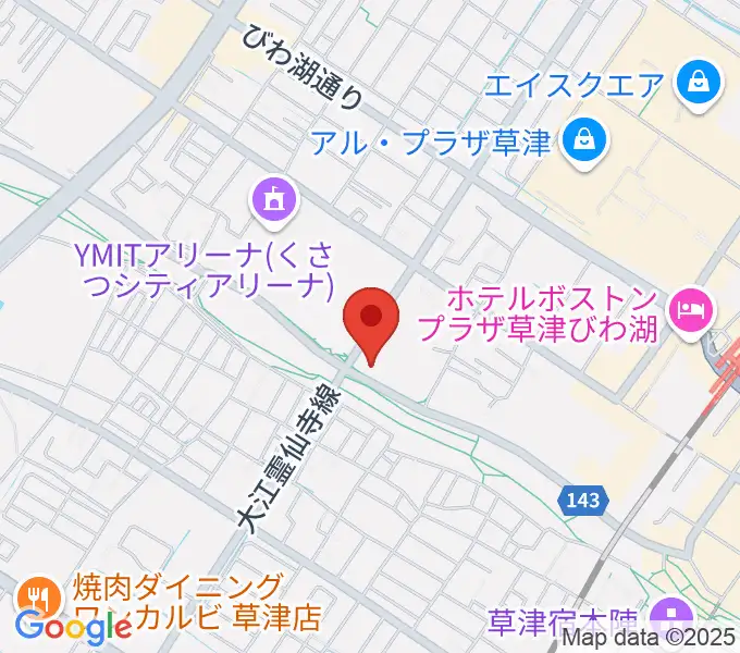 インフロニア草津アクアティクスセンターの地図