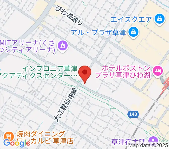 インフロニア草津アクアティクスセンターの地図