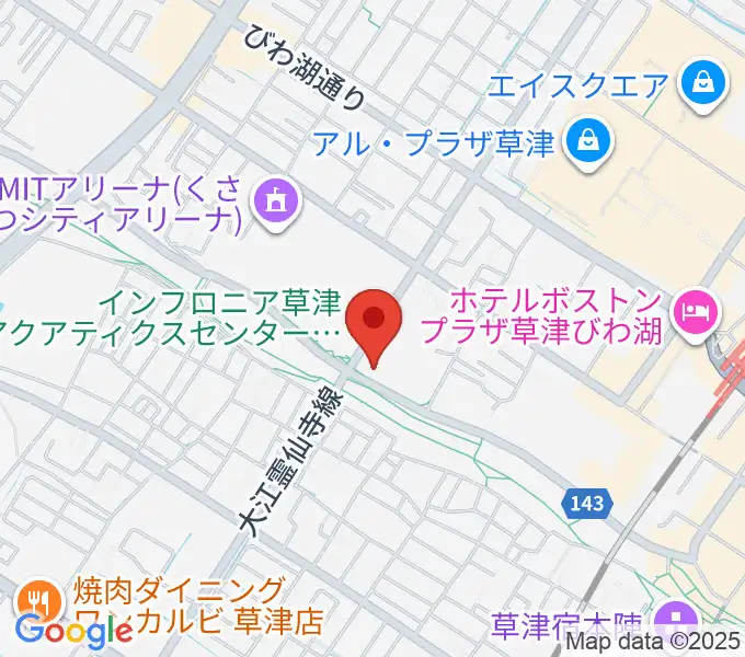 インフロニア草津アクアティクスセンターの地図