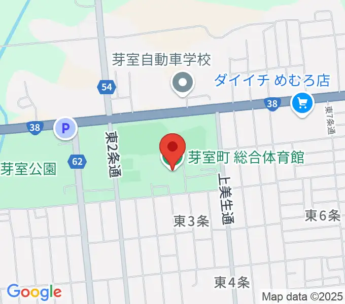 芽室町総合体育館の地図