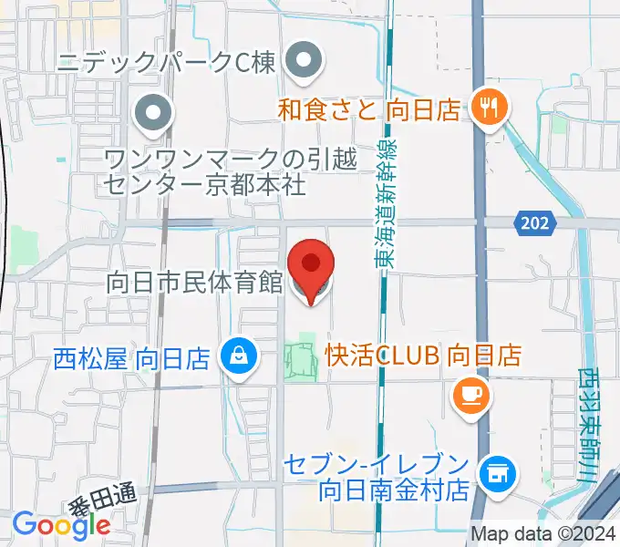 向日市民体育館の地図