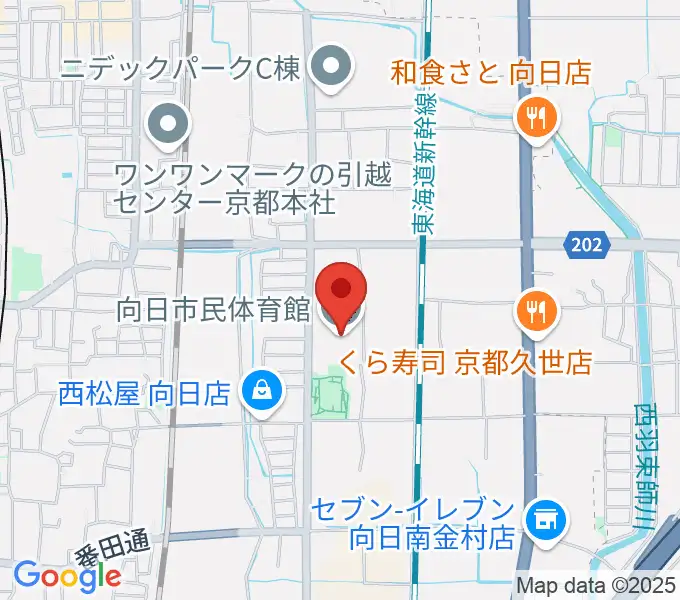 向日市民体育館の地図