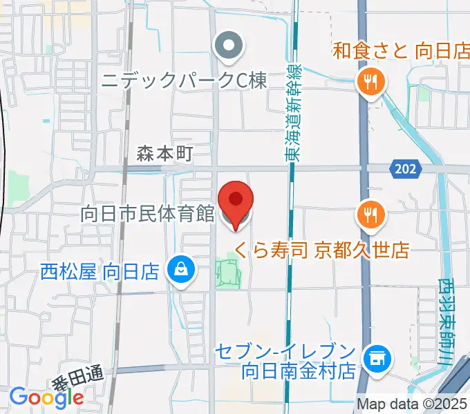 向日市民体育館の地図