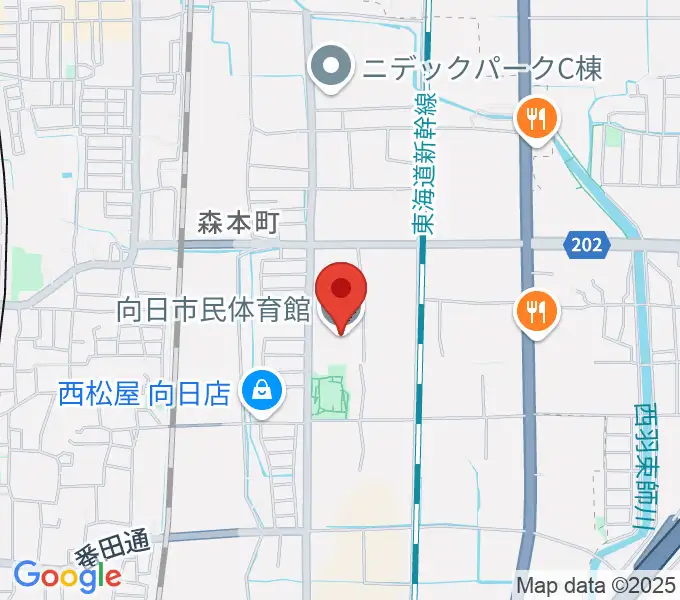 向日市民体育館の地図
