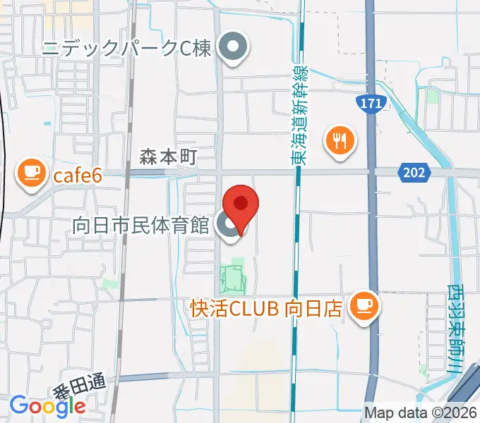 向日市民体育館の地図