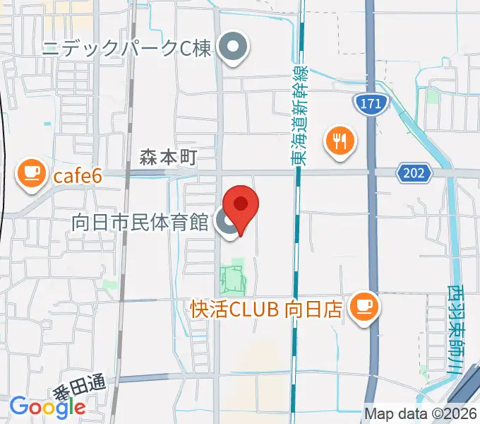 向日市民体育館の地図