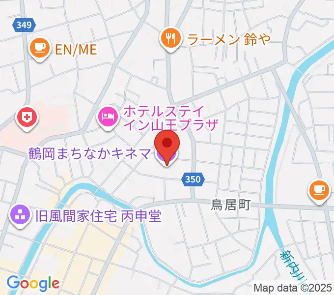 鶴岡まちなかキネマの地図