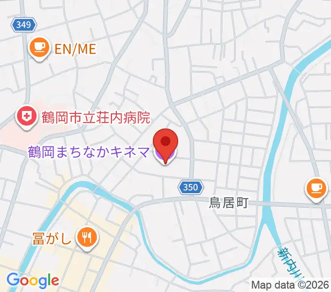 鶴岡まちなかキネマの地図
