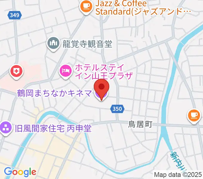 鶴岡まちなかキネマの地図