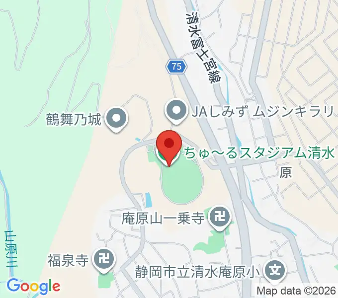 ちゅ〜るスタジアム清水の地図