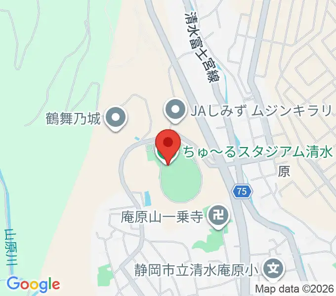 ちゅ〜るスタジアム清水の地図