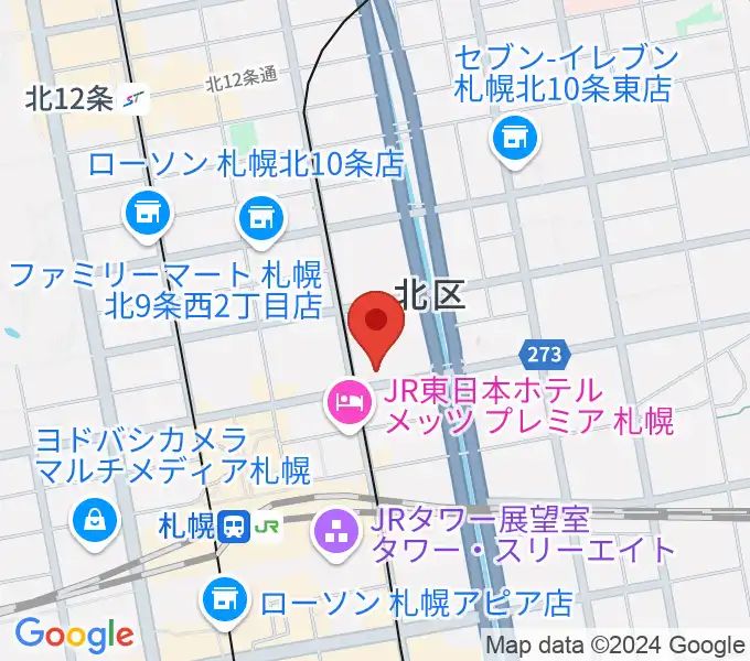 ジョブキタ北八劇場の地図