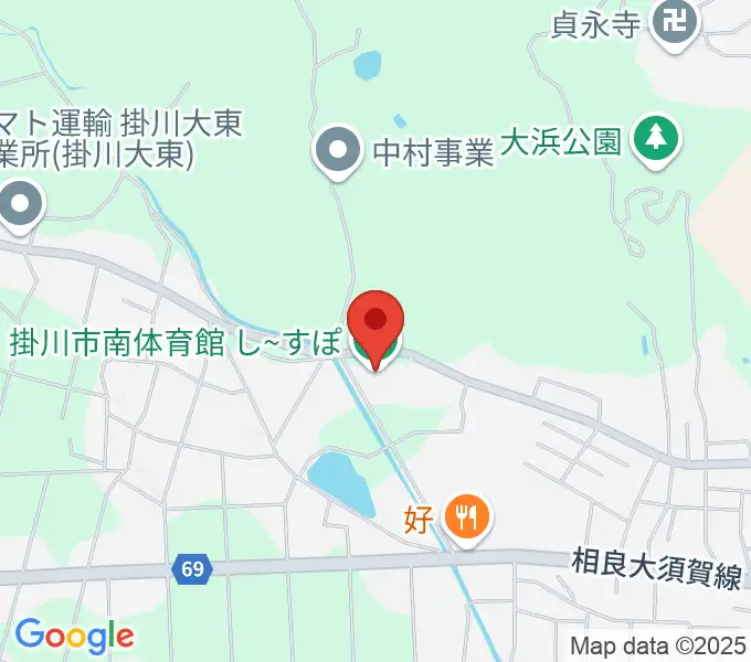 掛川市南体育館し～すぽの地図