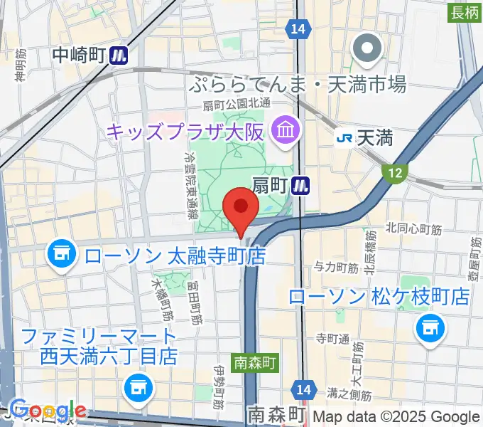 扇町ミュージアムキューブの地図