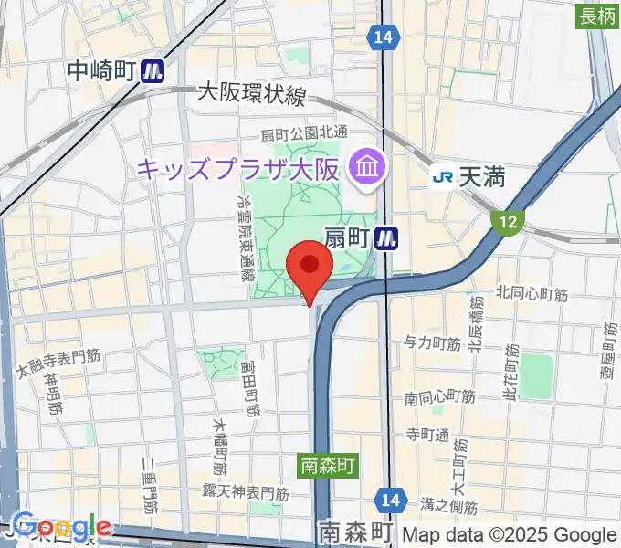 扇町ミュージアムキューブの地図