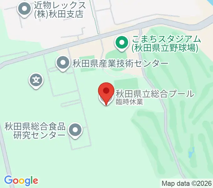 秋田県立総合プールの地図