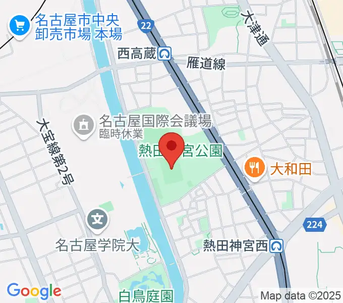 熱田球技場の地図