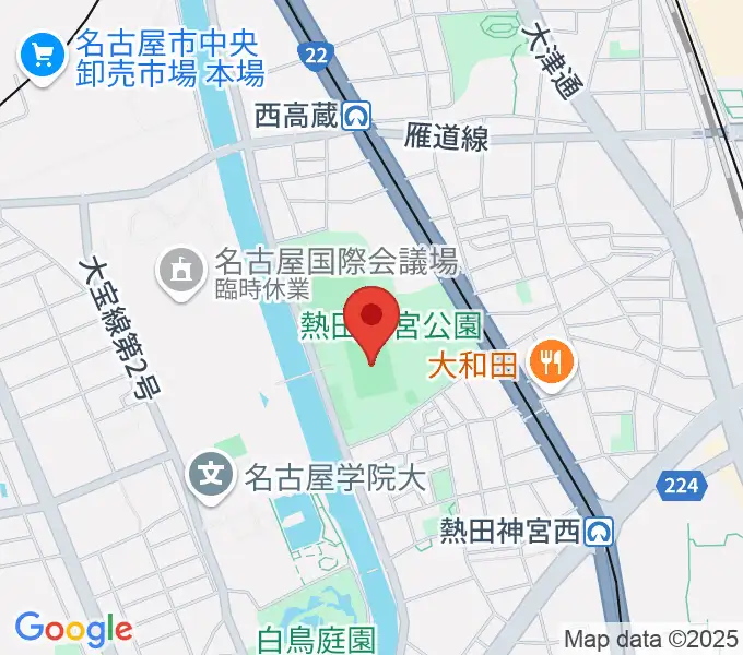 熱田球技場の地図