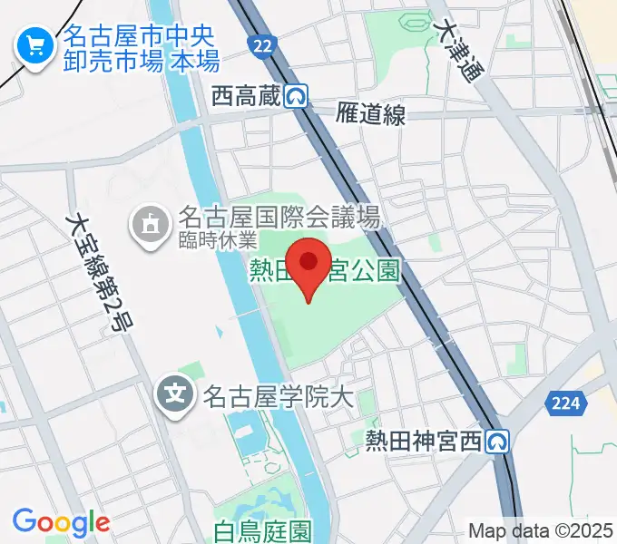 熱田球技場の地図