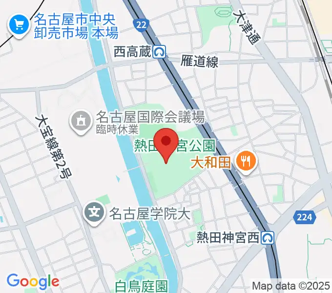 熱田球技場の地図
