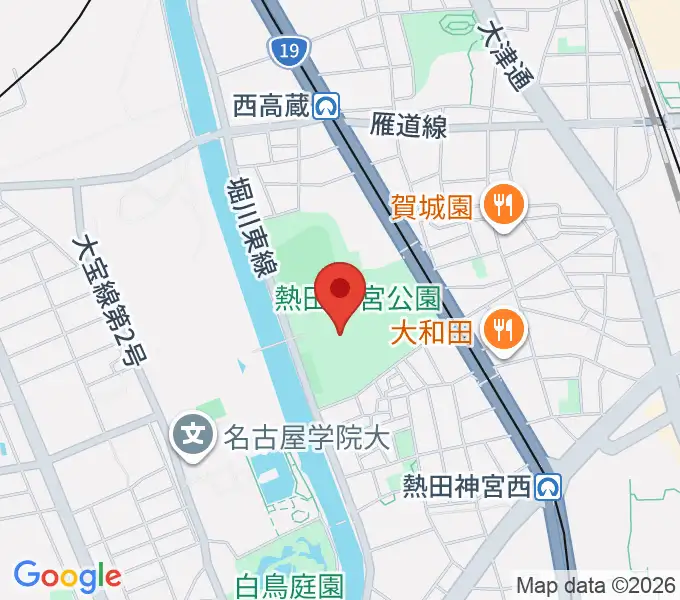 熱田球技場の地図