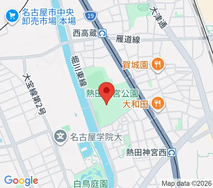 熱田球技場の地図