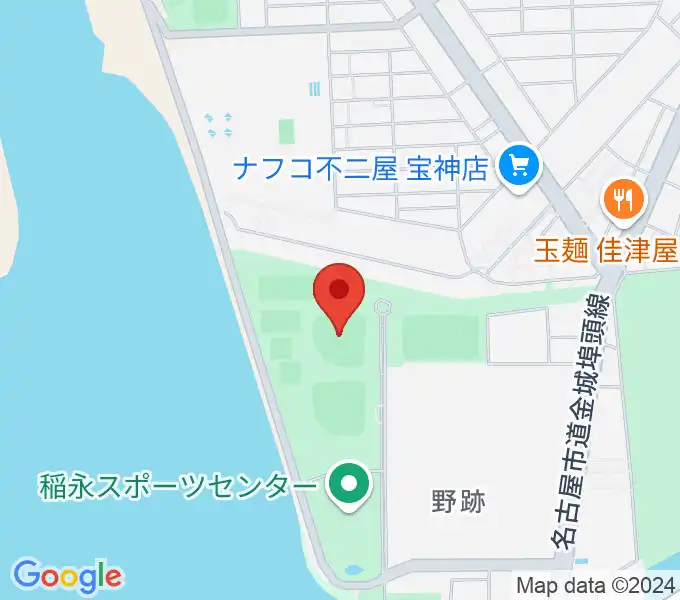 稲永公園野球場の地図