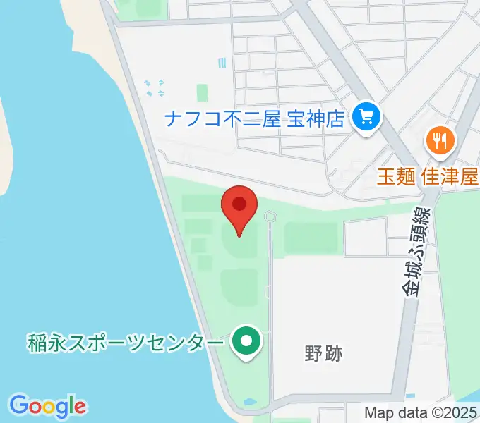 稲永公園野球場の地図