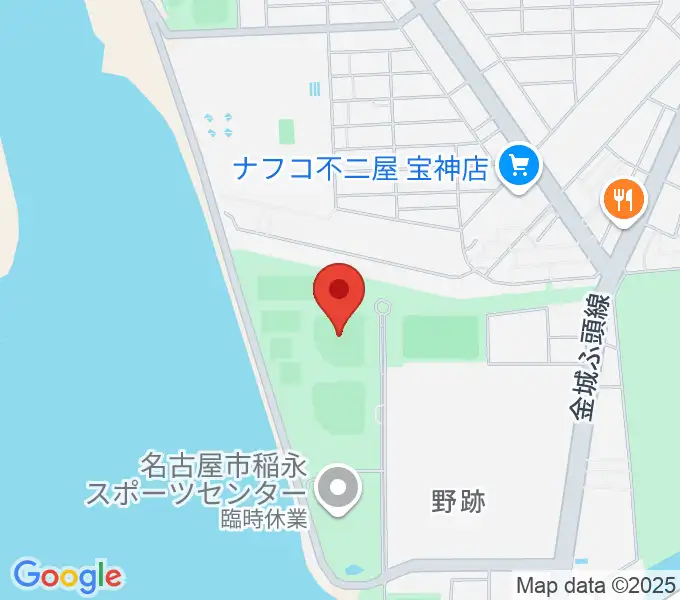 稲永公園野球場の地図
