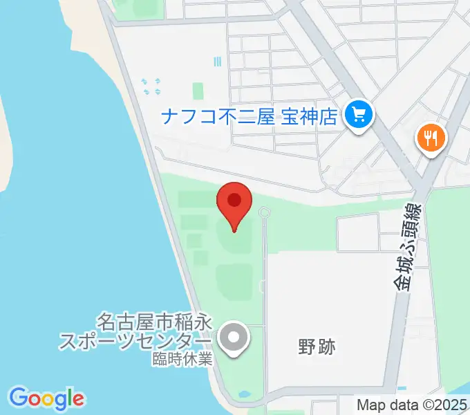 稲永公園野球場の地図