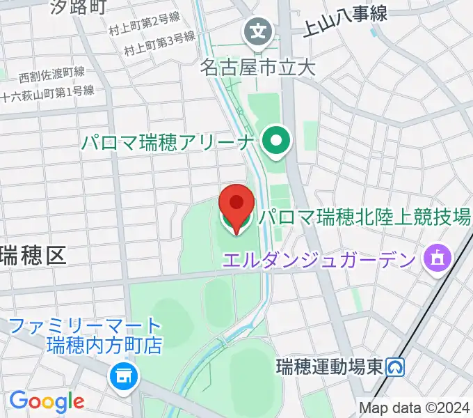 パロマ瑞穂北陸上競技場の地図