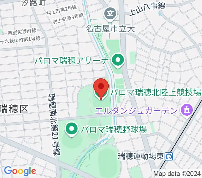 パロマ瑞穂北陸上競技場の地図