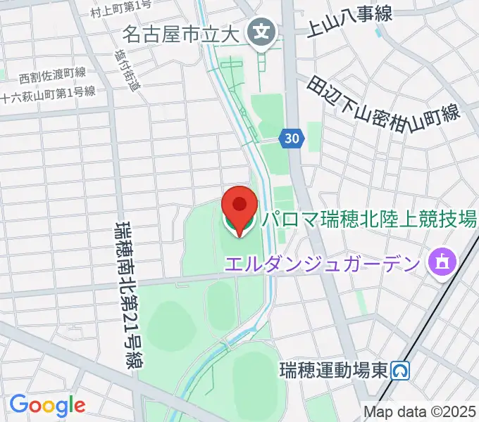 パロマ瑞穂北陸上競技場の地図