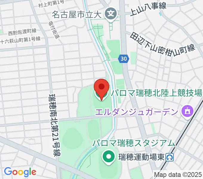 パロマ瑞穂北陸上競技場の地図