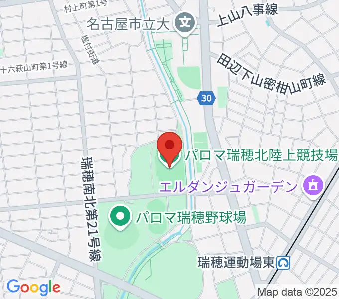 パロマ瑞穂北陸上競技場の地図