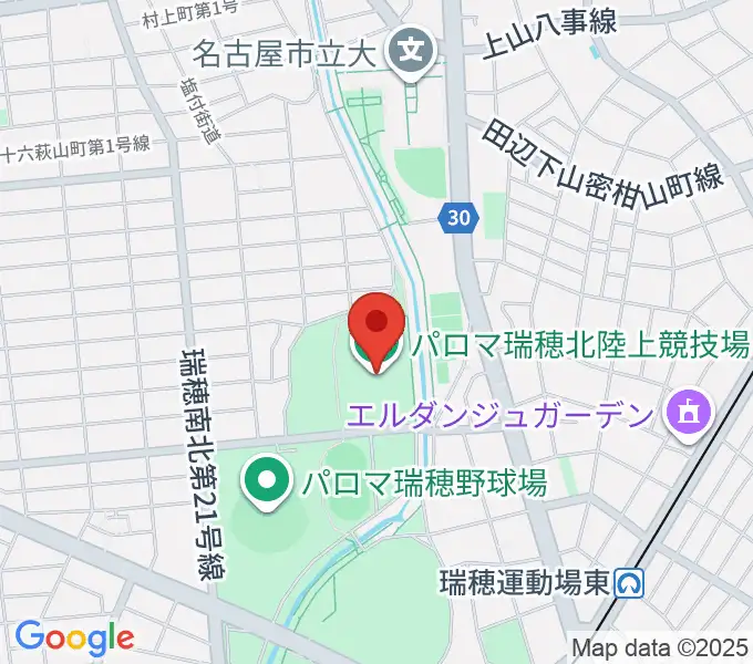 パロマ瑞穂北陸上競技場の地図