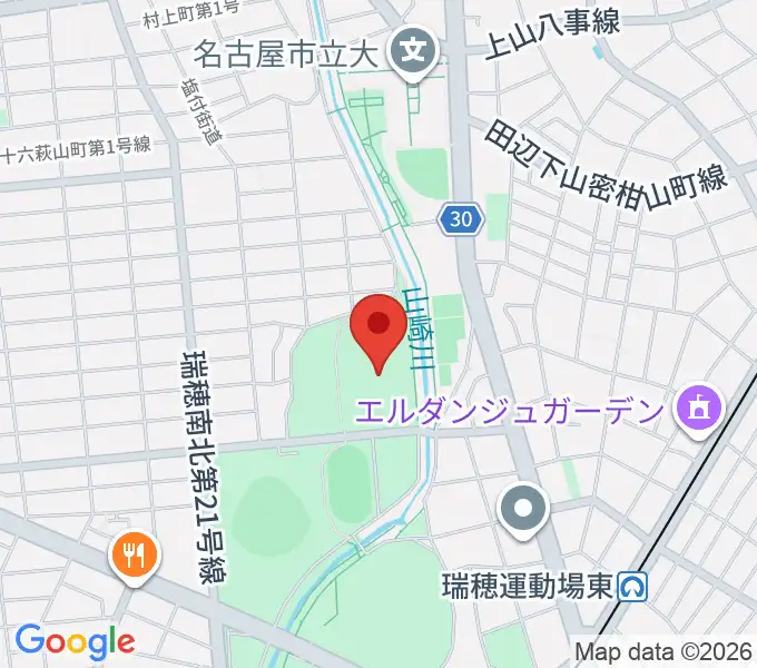 パロマ瑞穂北陸上競技場の地図