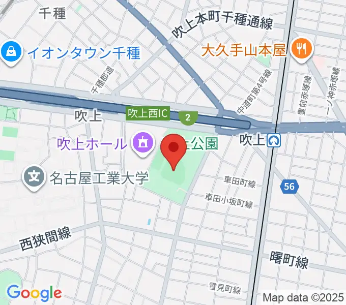 吹上公園野球場の地図