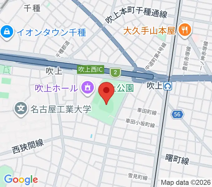 吹上公園野球場の地図