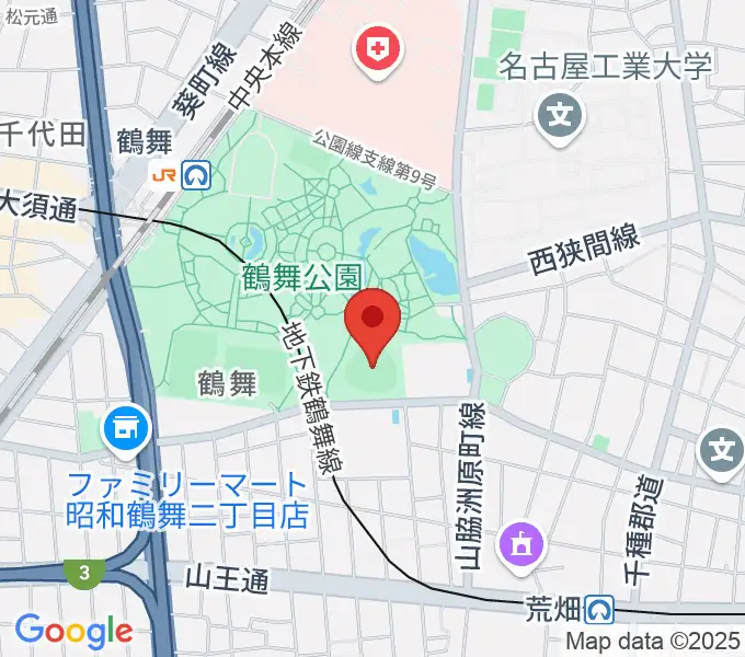 鶴舞公園野球場の地図
